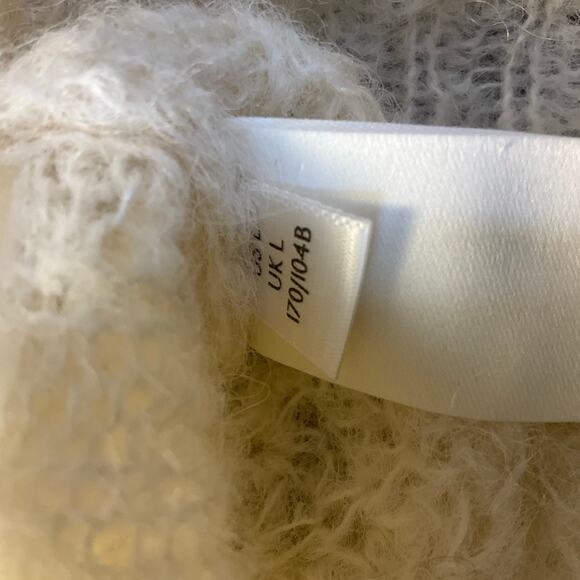 Free People Moonbeam Sweater Size L Alpaca Blend Ivory Boho Slouchy Pullover - Picture 9 of 11